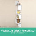 Artiss Wall Shelf Corner Floating 5-Tier White - SuperSaverAU - view 3