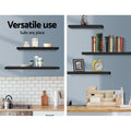 Artiss Floating Wall Shelf Set of 3 Black, 3.2cm Thick, 10kg Load Capacity - SuperSaverAU - view 4