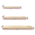 Artiss Floating Wall Shelf Set of 3 Oak - SuperSaverAU - view 2