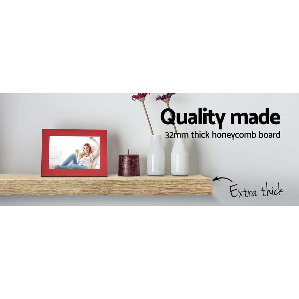 Artiss Floating Wall Shelf Set of 3 Oak - SuperSaverAU - view 4