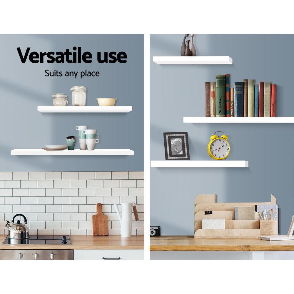 Artiss Floating Wall Shelf Set of 3 with 3.2cm Thick Honeycomb Board - White - SuperSaverAU - view 5
