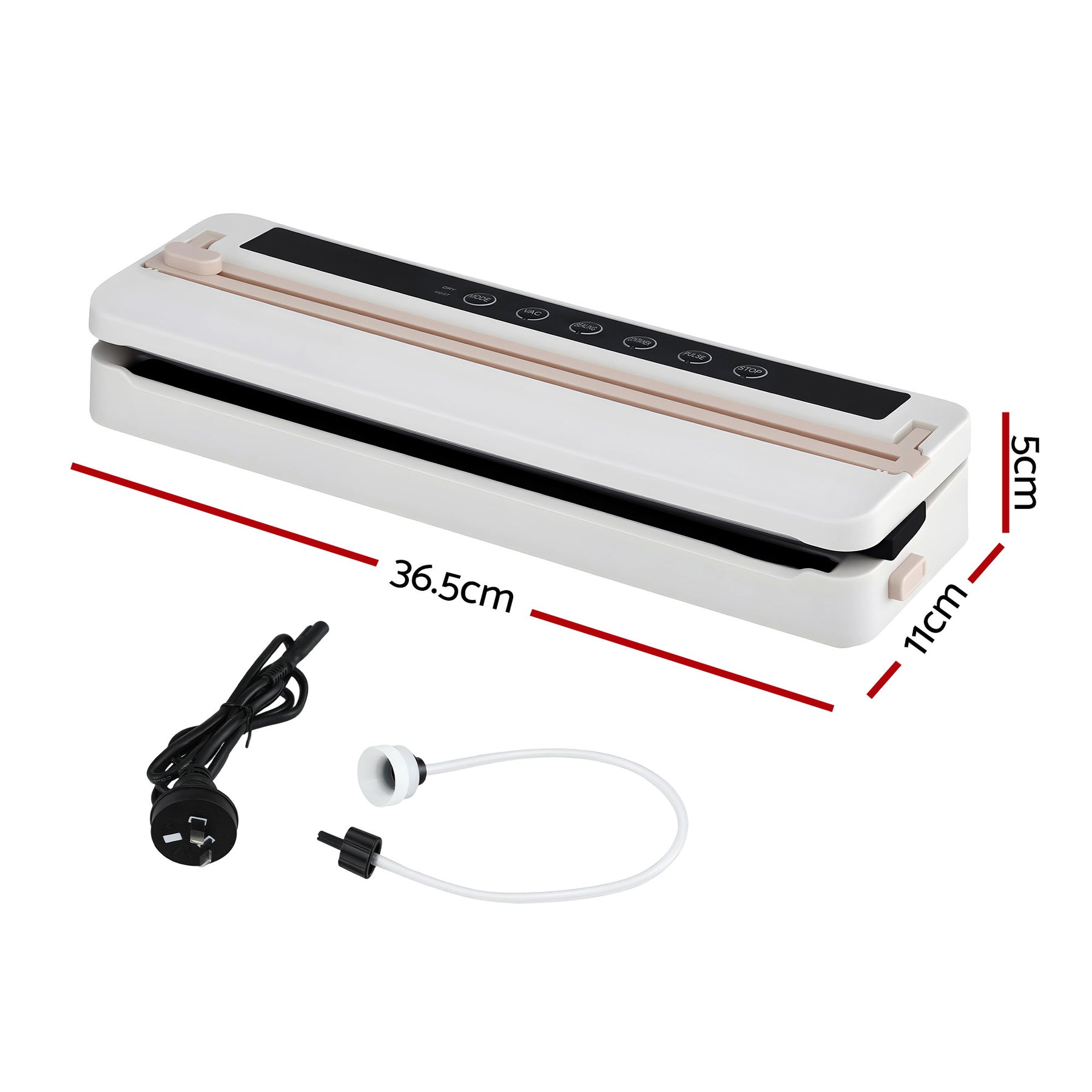 Devanti Food Vacuum Sealer – White 110W, 6 Modes with Slide Cutter