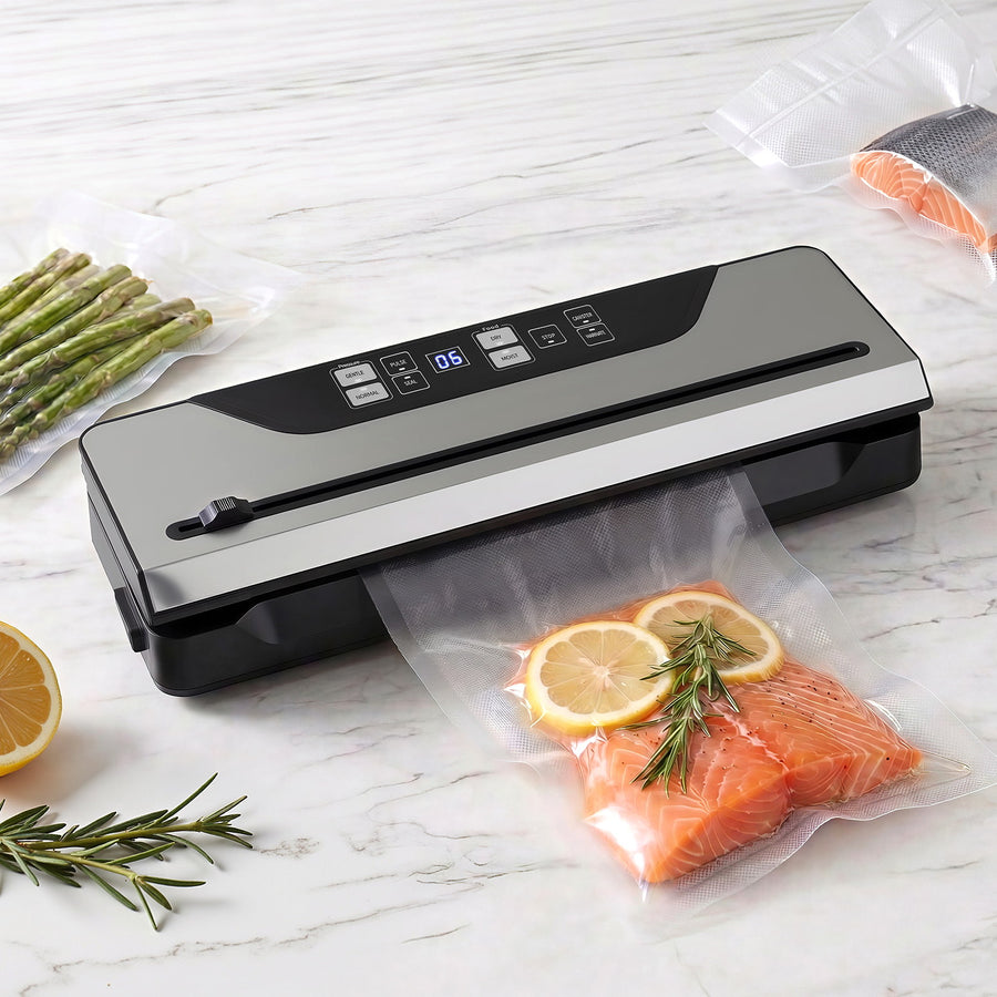 Devanti Food Vacuum Sealer Machine – Black 110W, 9 Modes with Slide Cutter