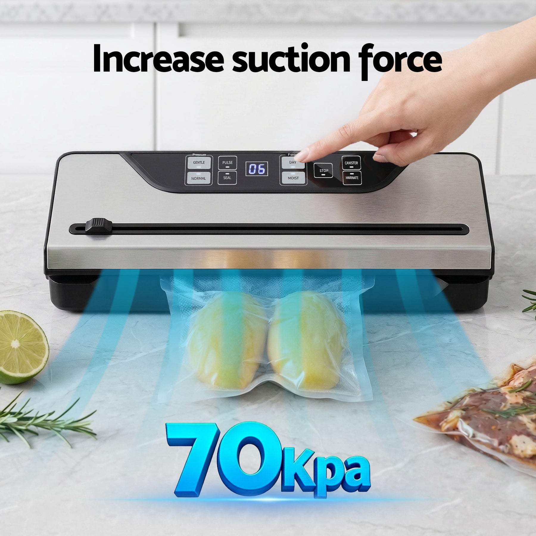 Devanti Food Vacuum Sealer Machine – Black 110W, 9 Modes with Slide Cutter