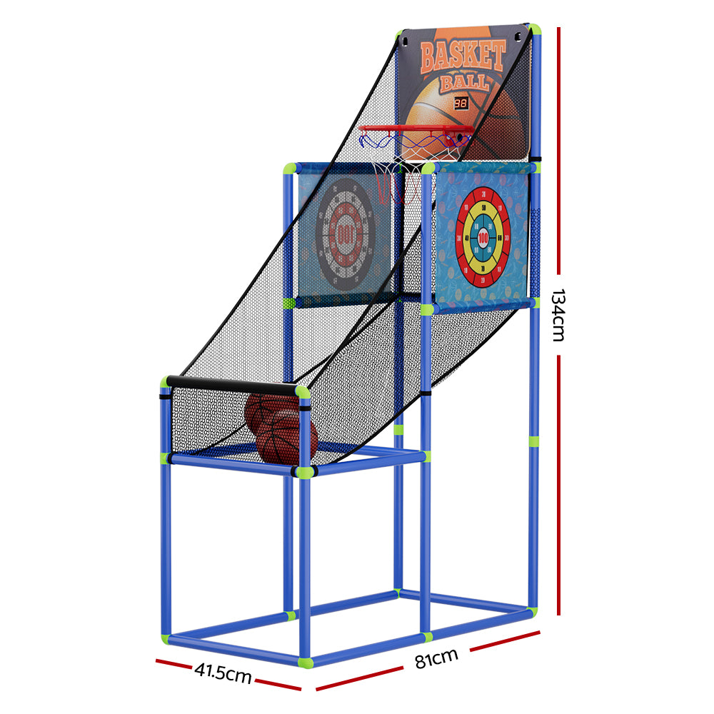 Basketball Arcade Game Electronic Scorer 3 Games Adjustable Kids Blue - SuperSaverAU - view 2
