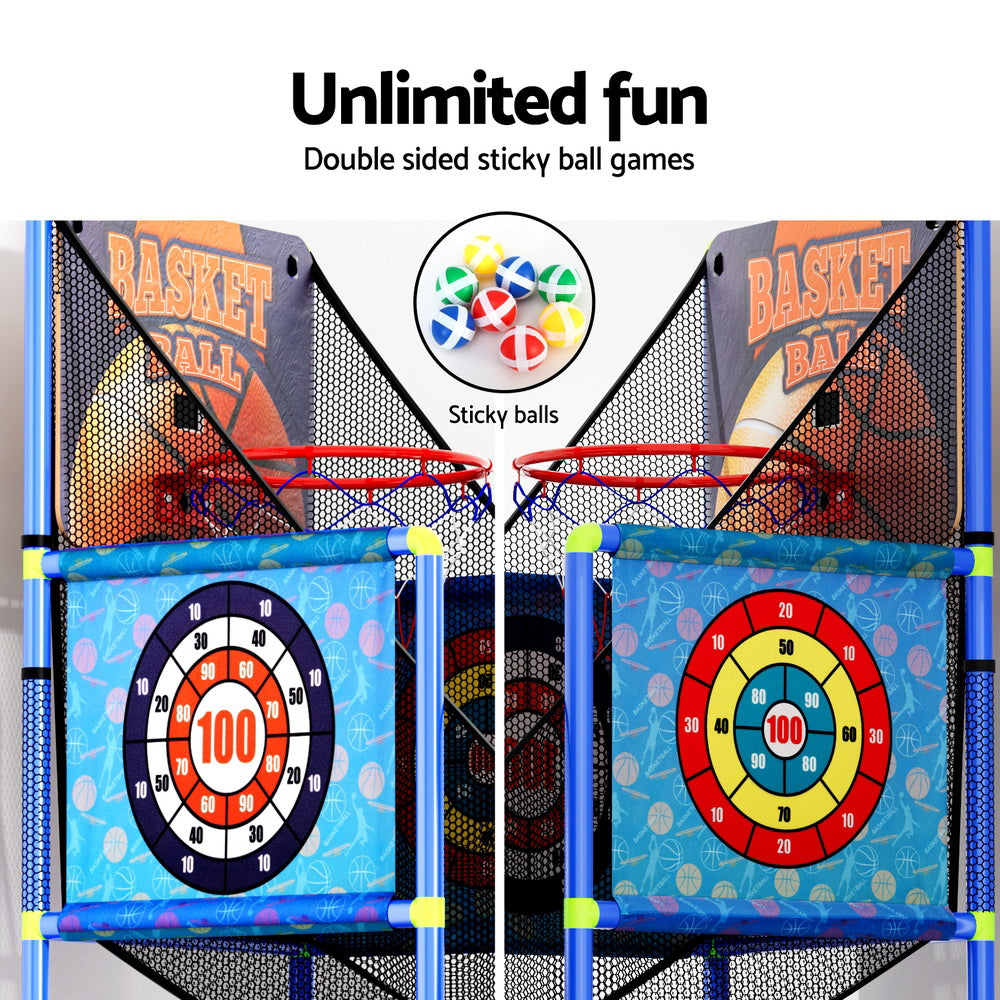 Basketball Arcade Game Electronic Scorer 3 Games Adjustable Kids Blue - SuperSaverAU - view 6