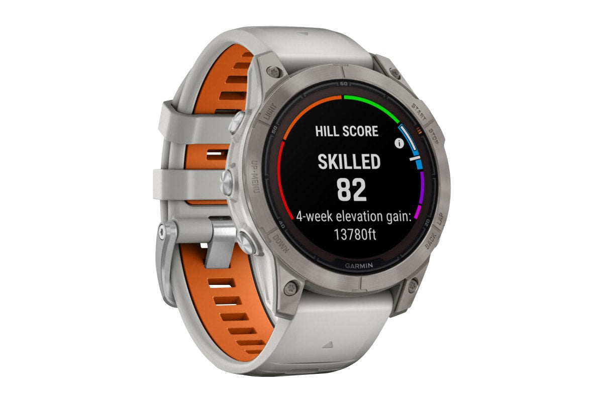 Garmin Fenix 7 Pro Sapphire Solar Smart Sports Watch - Titanium with Fog Grey and Ember Orange Band, 47mm - SuperSaverAU - view 2
