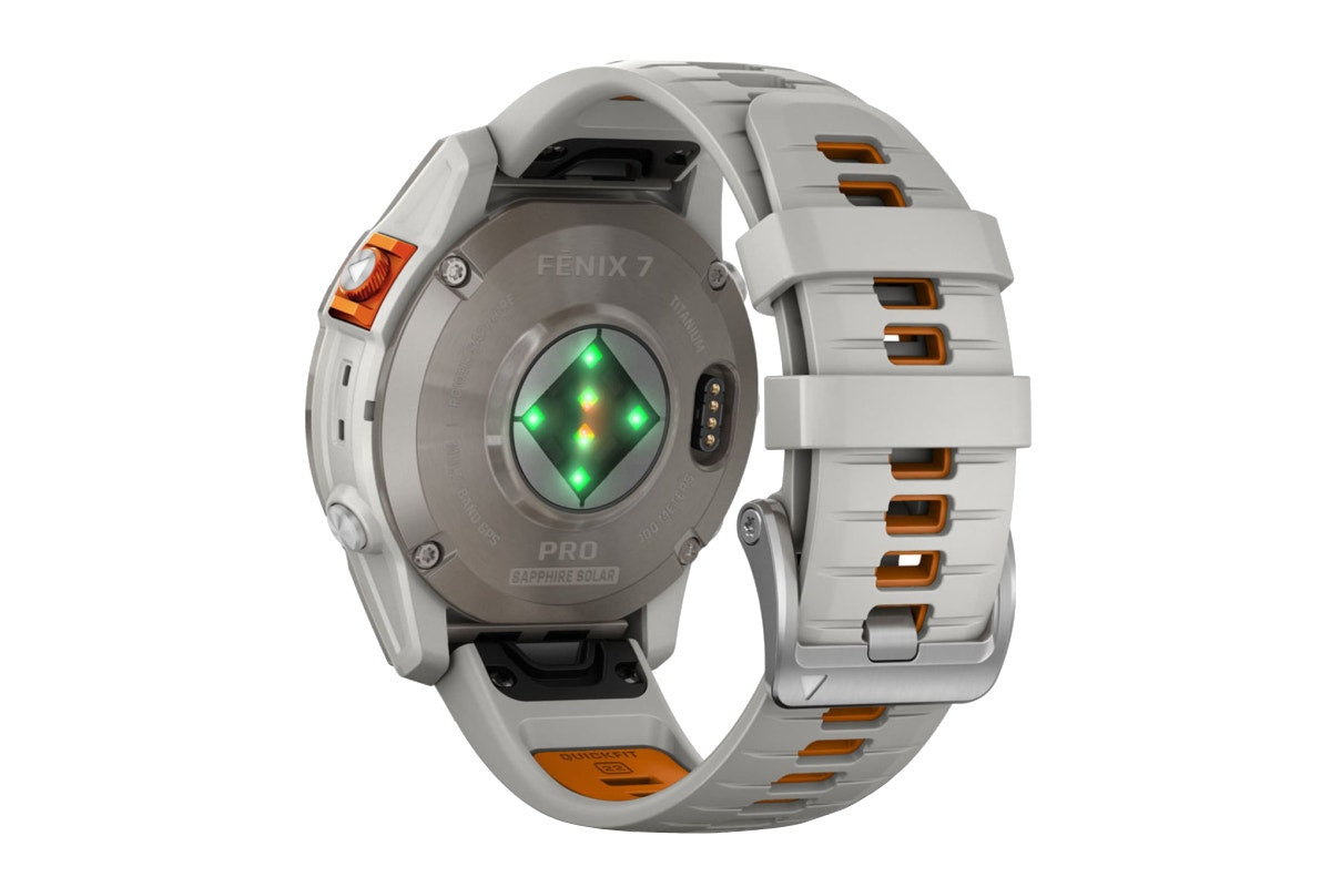 Garmin Fenix 7 Pro Sapphire Solar Smart Sports Watch - Titanium with Fog Grey and Ember Orange Band, 47mm - SuperSaverAU - view 5