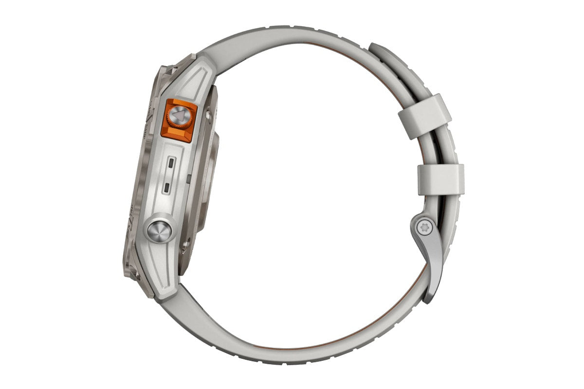 Garmin Fenix 7 Pro Sapphire Solar Smart Sports Watch - Titanium with Fog Grey and Ember Orange Band, 47mm - SuperSaverAU - view 7