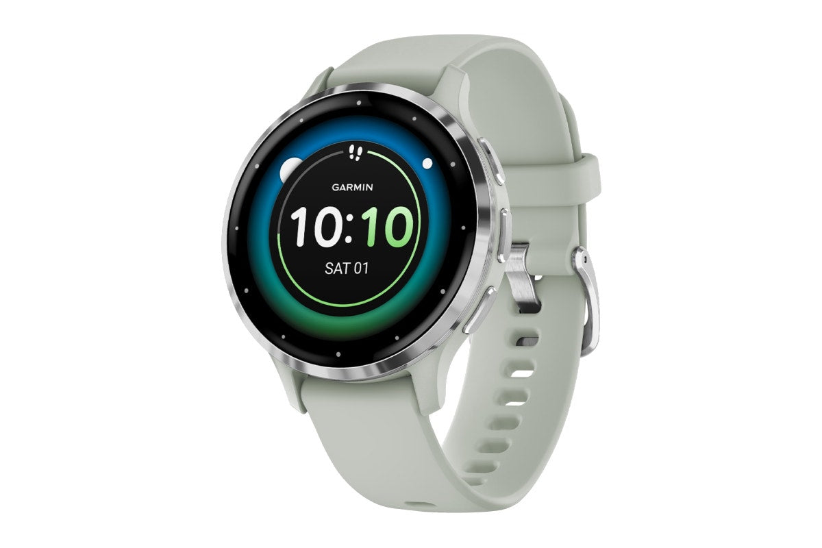Garmin Venu 3S Smart Sports Watch (Silver with Sage Grey Band, 41mm)