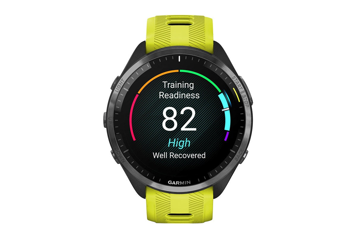 Garmin Forerunner 965 Smart Sports Watch (Carbon Grey DLC Titanium with Amp Yellow/Black Band, 47mm)