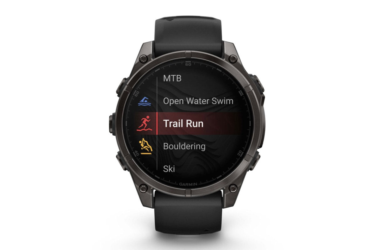 Garmin Fenix 8 AMOLED Sapphire Smart Sports Watch (Carbon Grey DLC Titanium with Black and Pebble Grey Band, 47mm)
