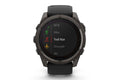 Garmin Fenix 8 Solar Sapphire Smart Sports Watch (Carbon Grey Titanium, Black/Pebble Grey Band, 51mm)