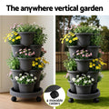 Green Fingers 5 Tier Vertical Garden Planter – Black with Wheels