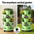 Green Fingers 5 Tier Vertical Garden Planter – Light Green with Wheels