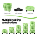 Green Fingers 5 Tier Vertical Garden Planter – Light Green with Wheels