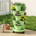 Green Fingers 5 Tier Vertical Garden Planter – Light Green with Wheels