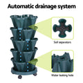 Greenfingers 5-Pot Strawberry Planter 35cm x 35cm x 75cm with Drainage System - SuperSaverAU - view 3