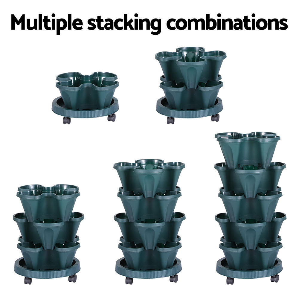 Greenfingers 5-Pot Strawberry Planter 35cm x 35cm x 75cm with Drainage System - SuperSaverAU - view 4