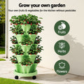 Green Fingers 5-Tier Stackable Vertical Garden Bed – Light Green with Casters