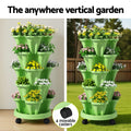 Green Fingers 5-Tier Stackable Vertical Garden Bed – Light Green with Casters