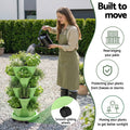 Green Fingers 5-Tier Stackable Vertical Garden Bed – Light Green with Casters