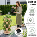 Green Fingers 5-Tier Stackable Vertical Garden Bed – Beige with Casters