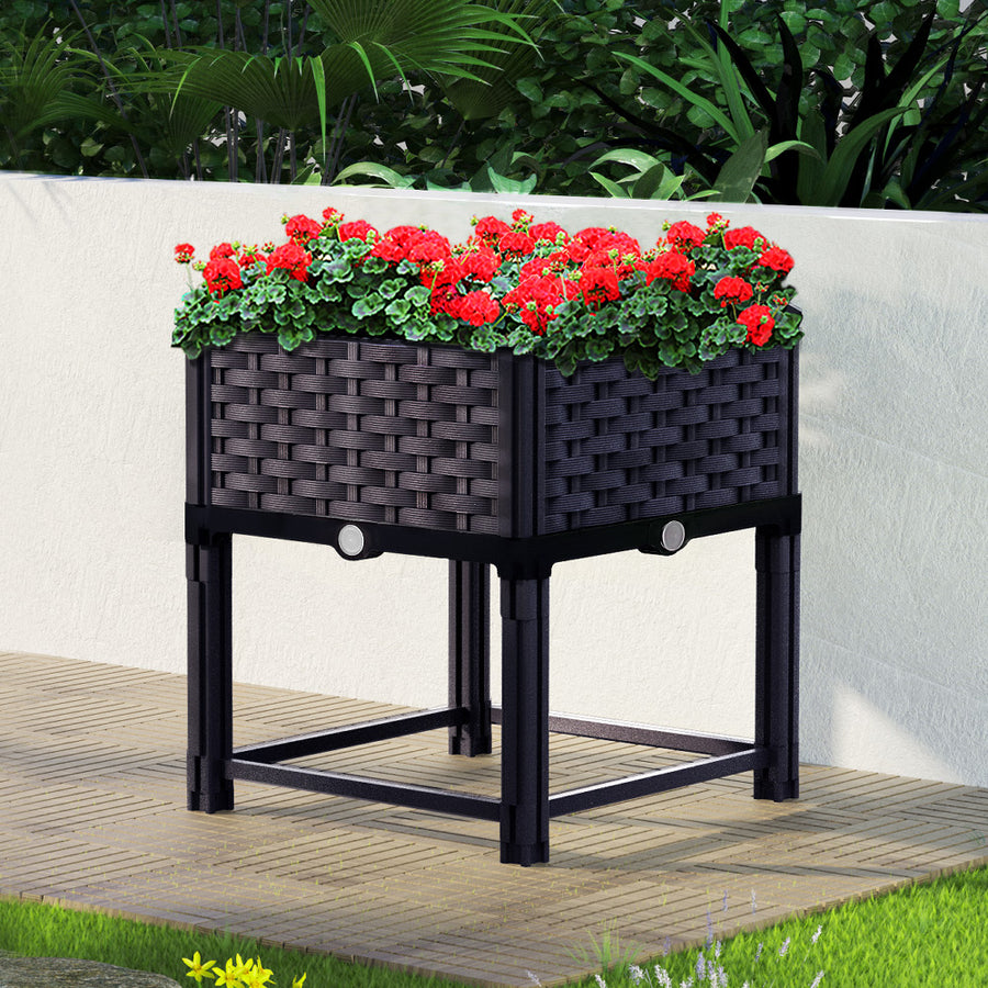 Green Fingers Raised Garden Bed 40x40x23cm PP Planter Box for Herbs & Vegetables - SuperSaverAU - view 1