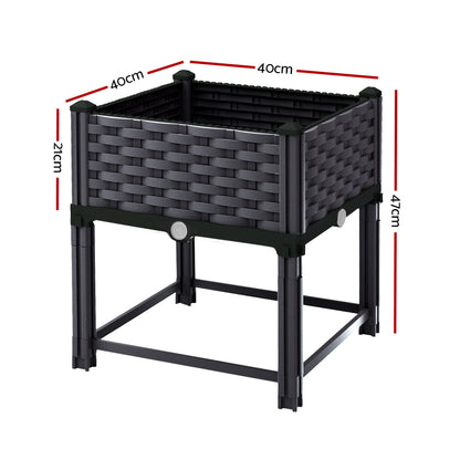 Green Fingers Raised Garden Bed 40x40x23cm PP Planter Box for Herbs & Vegetables