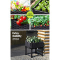 Green Fingers Raised Garden Bed 40x40x23cm PP Planter Box for Herbs & Vegetables - SuperSaverAU - view 4