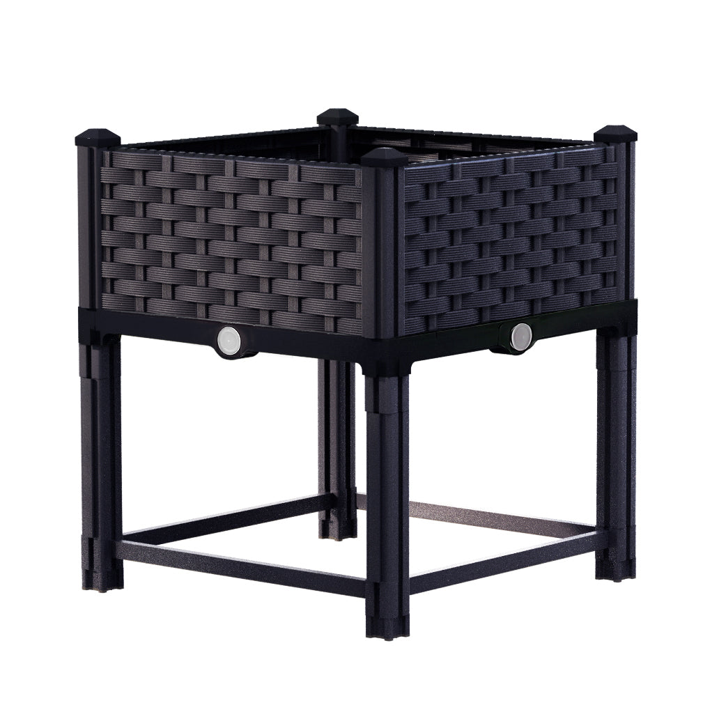 Green Fingers Raised Garden Bed 40x40x23cm PP Planter Box for Herbs & Vegetables - SuperSaverAU - view 7