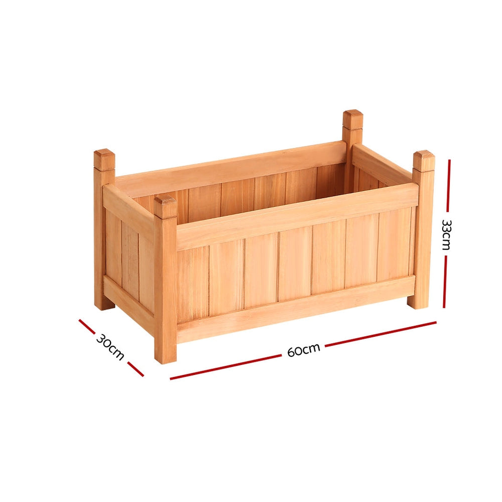 Greenfingers Wooden Garden Bed 60x30x33cm Raised Planter Box, Fir Wood, Easy Assembly - SuperSaverAU - view 2