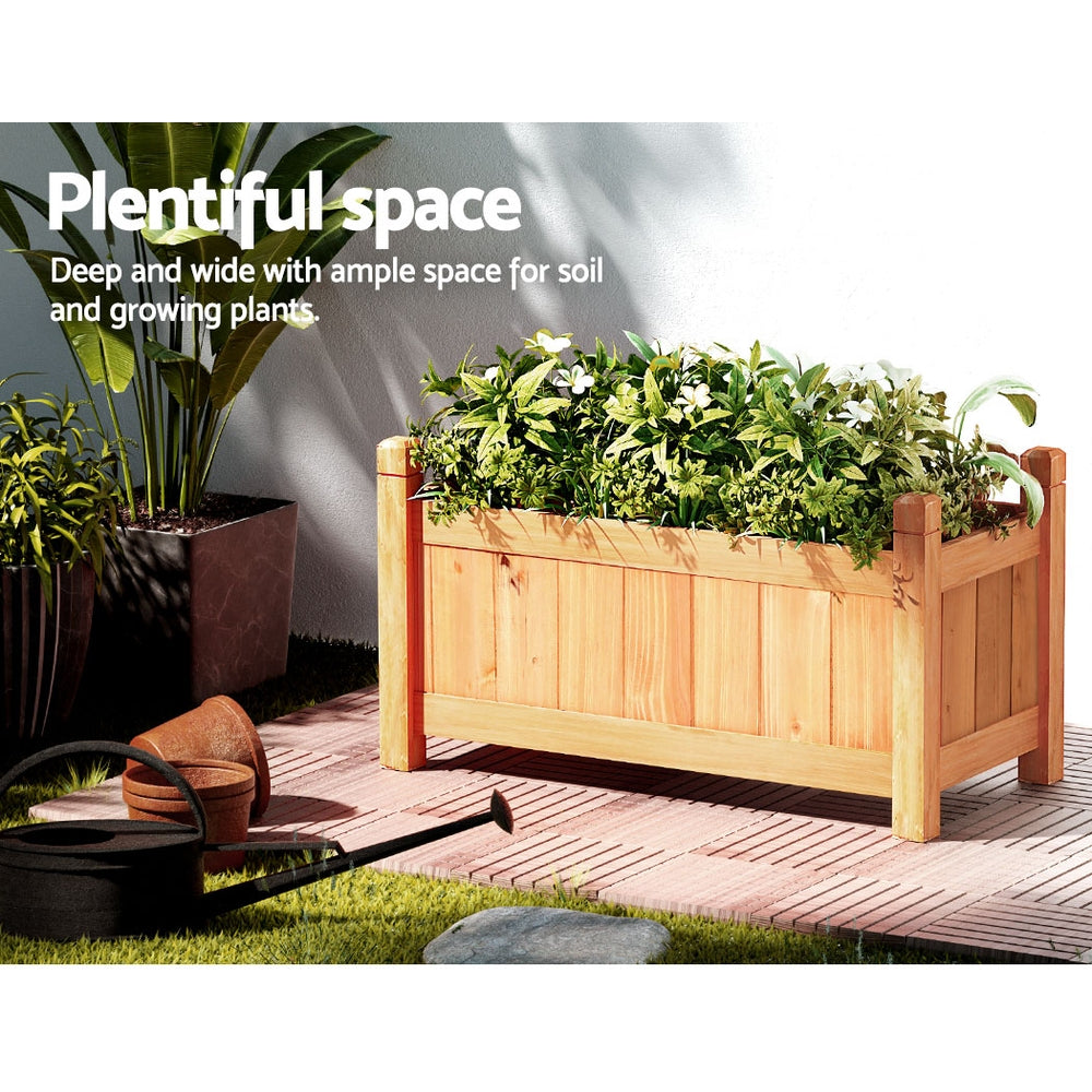 Greenfingers Wooden Garden Bed 60x30x33cm Raised Planter Box, Fir Wood, Easy Assembly