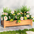 Green Fingers Garden Bed 65x33x16cm Wooden Planter Box with Raised Legs - SuperSaverAU - view 1