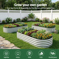 Green Fingers Raised Garden Bed Galvanised Oval Metal Planter Box Large Outdoor 120x60x30cm Silver - SuperSaverAU - view 4