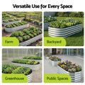Green Fingers Raised Garden Bed Galvanised Oval Metal Planter Box Large Outdoor 120x60x30cm Silver - SuperSaverAU - view 6