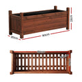 Green Fingers Garden Bed Wooden Planter Box Raised Container Growing 90x30x33cm Brown - SuperSaverAU - view 3
