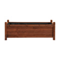 Green Fingers Garden Bed Wooden Planter Box Raised Container Growing 90x30x33cm Brown - SuperSaverAU - view 4