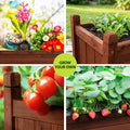 Green Fingers Garden Bed Wooden Planter Box Raised Container Growing 90x30x33cm Brown - SuperSaverAU - view 5
