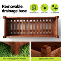 Green Fingers Garden Bed Wooden Planter Box Raised Container Growing 90x30x33cm Brown - SuperSaverAU - view 6