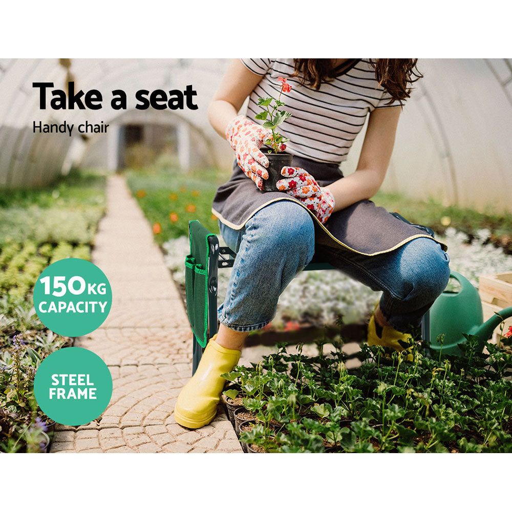 Gardeon 3 in 1 Garden Kneeler Foldable Padded Seat Stool 150kg Capacity
