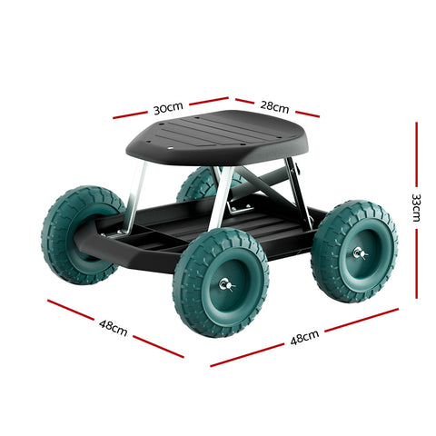 Gardeon Garden Cart Rolling Stool with Wheels Gardening Helper Seat Farm Yard - SuperSaverAU - view 2