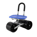 Gardeon Garden Stool Seat Foldable with Wheels Blue - SuperSaverAU - view 3