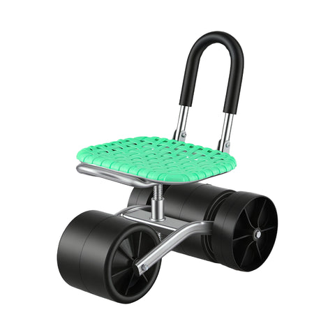 Gardeon Rolling Garden Work Seat – Green 130kg, 360° Swivel Adjustable Stool