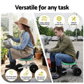 Gardeon Rolling Garden Work Seat – Green 130kg, 360° Swivel Adjustable Stool