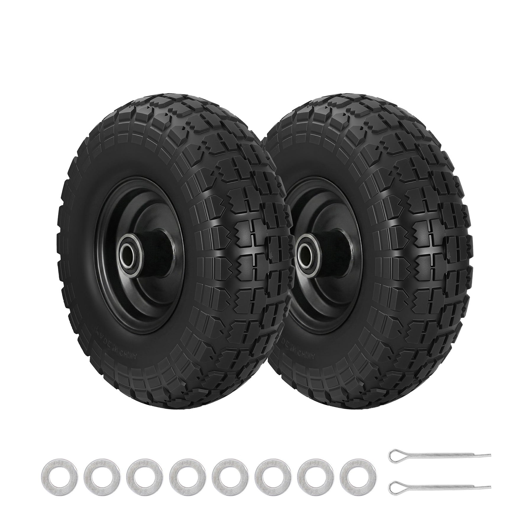 Gardeon 2pcs 4.10/3.50-4 Flat Free Solid Rubber Tires, 10" Heavy Duty Wheels - SuperSaverAU - view 8