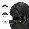 Gardeon 2pcs 4.10/3.50-4 Flat Free Solid Rubber Tires, 10" Heavy Duty Wheels - SuperSaverAU - view 3