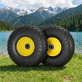 Gardeon 2pcs 4.10/3.50-4 Flat Free Solid Rubber Tires, 10" Heavy Duty Wheels - SuperSaverAU - view 1