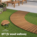 Gardeon 8FT Wooden Garden Pathway Roll-Out Curved Walkway Outdoor Backyard Brown - SuperSaverAU - view 4