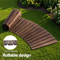 Gardeon 8FT Wooden Garden Pathway Roll-Out Curved Walkway Outdoor Backyard Charcoal Brown - SuperSaverAU - view 5
